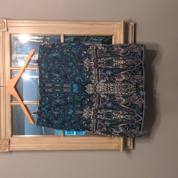 NWOT Talbots Woman Midi Skirt Size 20W Paisley Lined Hidden Back Zipper - Picture 2 of 12